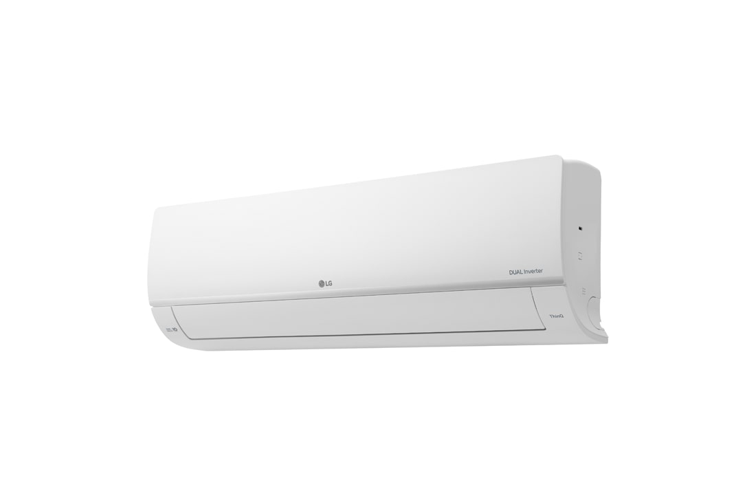 LG DUALCOOL MOSQUITO AWAY AC INVERTER 1.5HP, Right-angle view of an air conditioner, S4-Q12JA28J, thumbnail 5