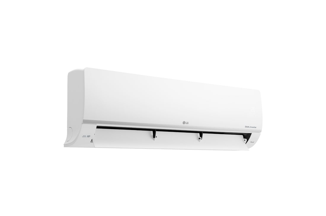 LG DUALCOOL MOSQUITO AWAY AC INVERTER 2.5HP, Left-angle view of an air conditioner with the vane fully open, S4-Q24K228E, thumbnail 12