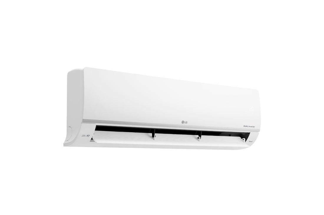 LG DUALCOOL MOSQUITO AWAY AC INVERTER 2HP, Left-angle view of an air conditioner with the vane half open, S4-Q18KL28E, thumbnail 11