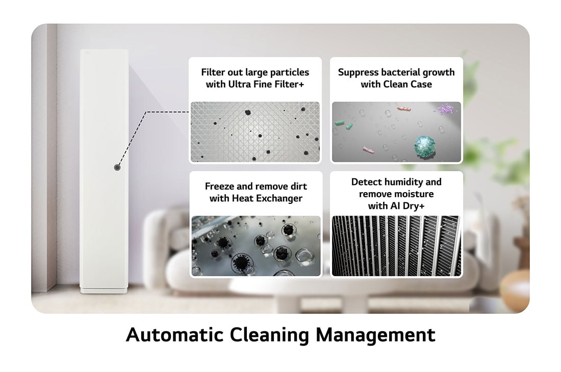 LG 2.5HP Dual Inverter Floor Standing AC - AirTower M, Automatic Cleaning Management, F4-Q25Q2YB0, thumbnail 3