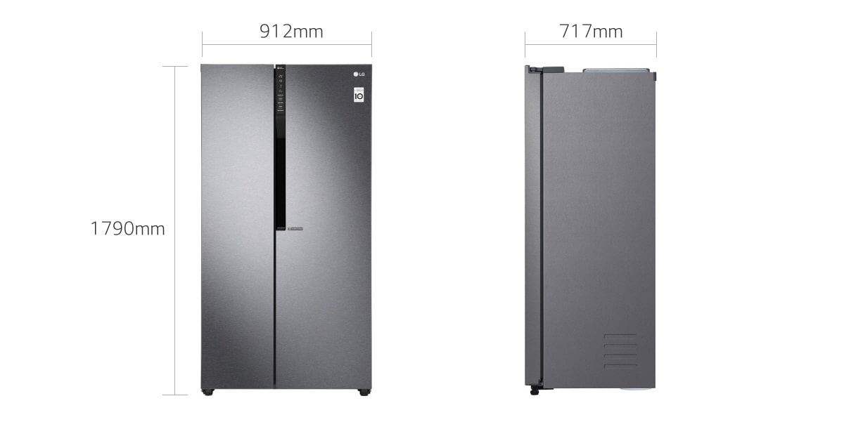 Shop LG 679Ltr Side by Side Refrigerator LG GCB247KQDV Specs