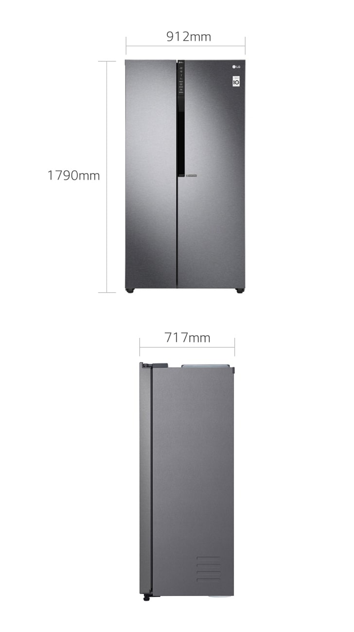Shop LG 679Ltr Side by Side Refrigerator LG GCB247KQDV Specs