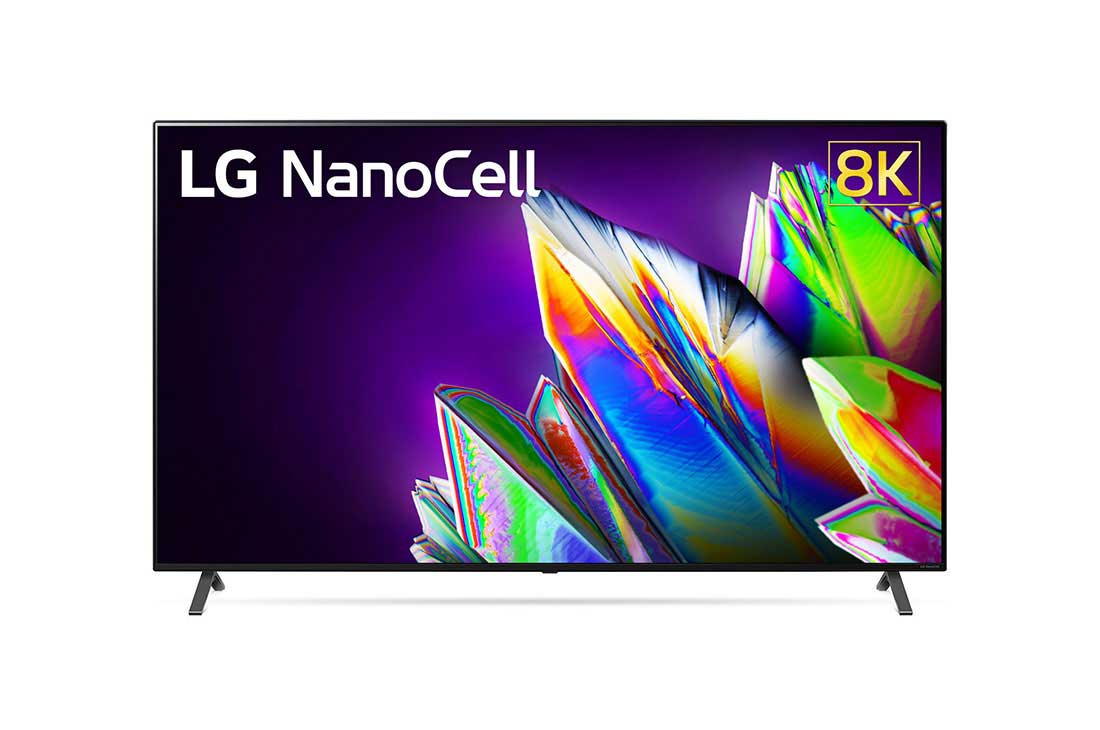 LG NanoCell TV 75 Inch NANO97 Series, front view with infill image and logo, 75NANO97VNA