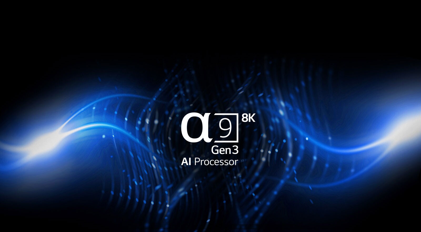 Alpha 9 Gen3 logo on black and blue graphic background