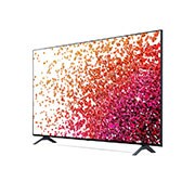 LG NanoCell TV 55 inch NANO75 Series, 4K Active HDR, WebOS Smart ThinQ AI, 30 degree side view with infill image, 55NANO75VPA, thumbnail 4