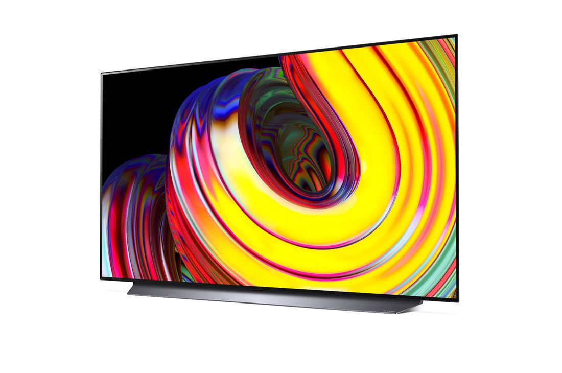 LG OLED TV 55 Inch CS Series, Cinema Screen Design 4K Cinema HDR WebOS Smart AI ThinQ Pixel Dimming, Slightly-angled side view , OLED55CS6LA, thumbnail 2