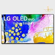 LG G2 77 inch evo Gallery Edition, Front view with LG OLED evo Gallery Edition on the screen, OLED77G26LA, thumbnail 1