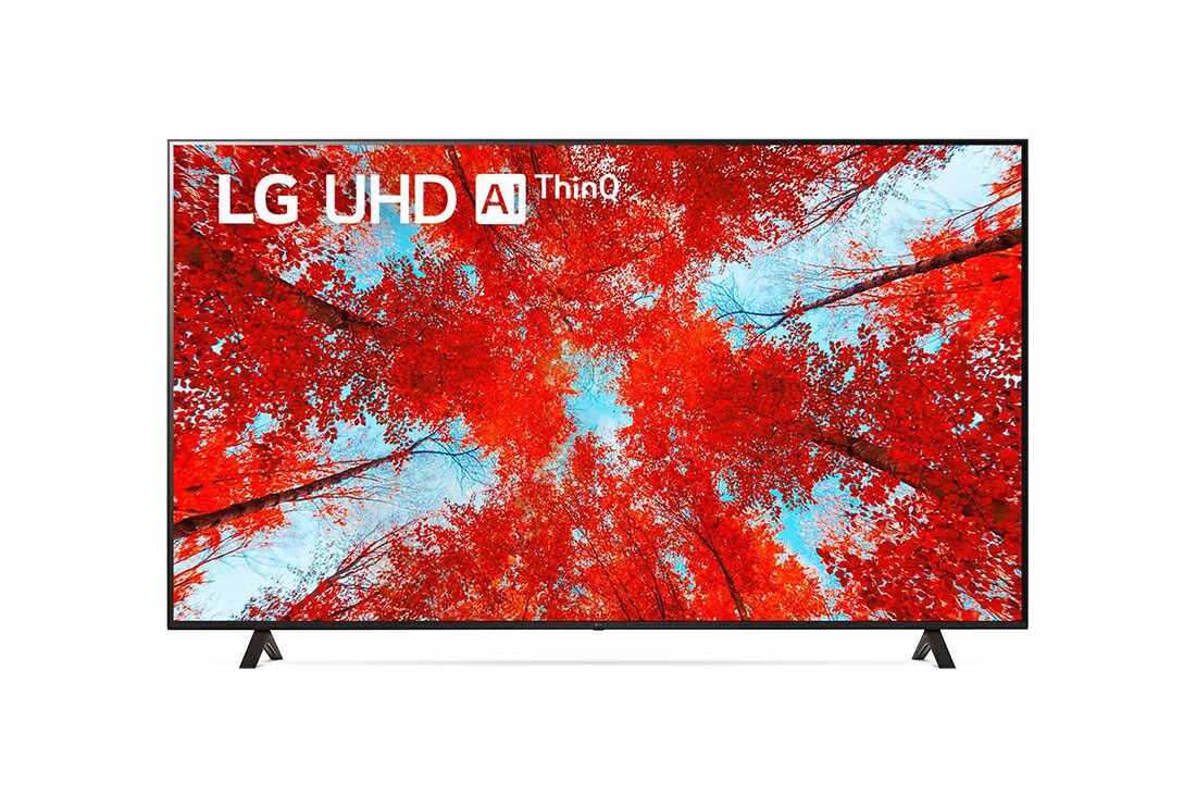 LG UHD 4K TV, A front view of the LG UHD TV with infill image and product logo on, 75UQ90006LC