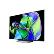 LG OLED evo C3 55 inch 4K Smart TV 2023, Slightly-angled left-facing side view., OLED55C36LA, thumbnail 7