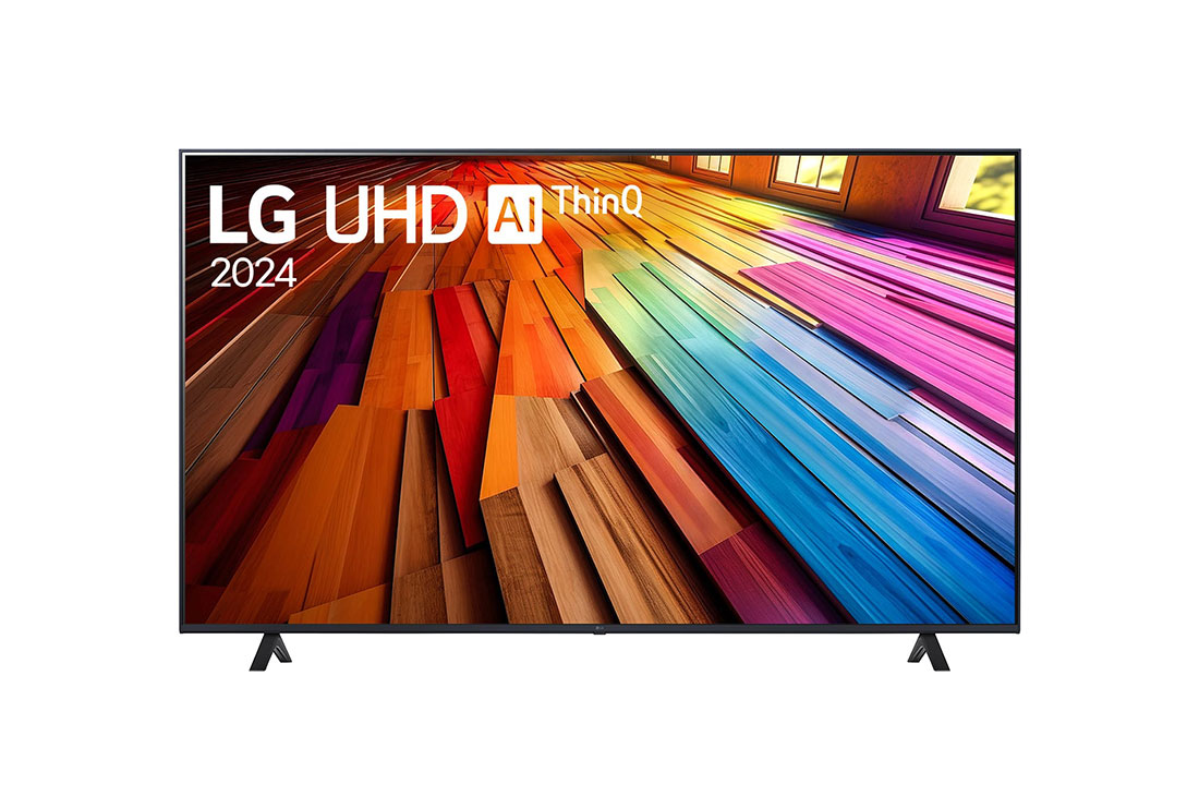 LG 75 Inch LG UHD UT80 4K Smart TV AI Magic remote HDR10 webOS24 2024, Front view of LG UHD TV, UT80, 75UT80006LA, thumbnail 2