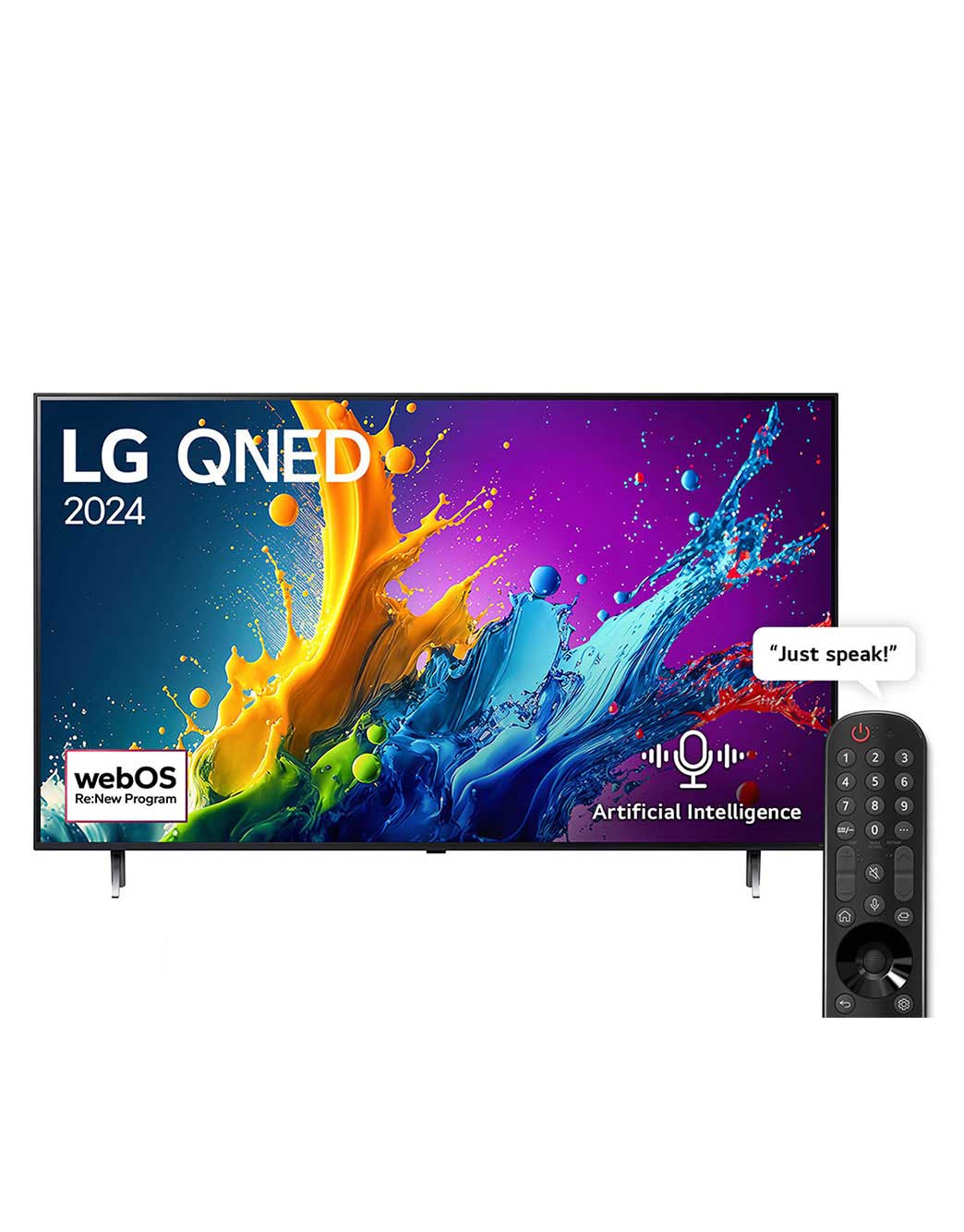 65 Inch LG QNED QNED80 4K Smart TV AI Magic remote HDR10