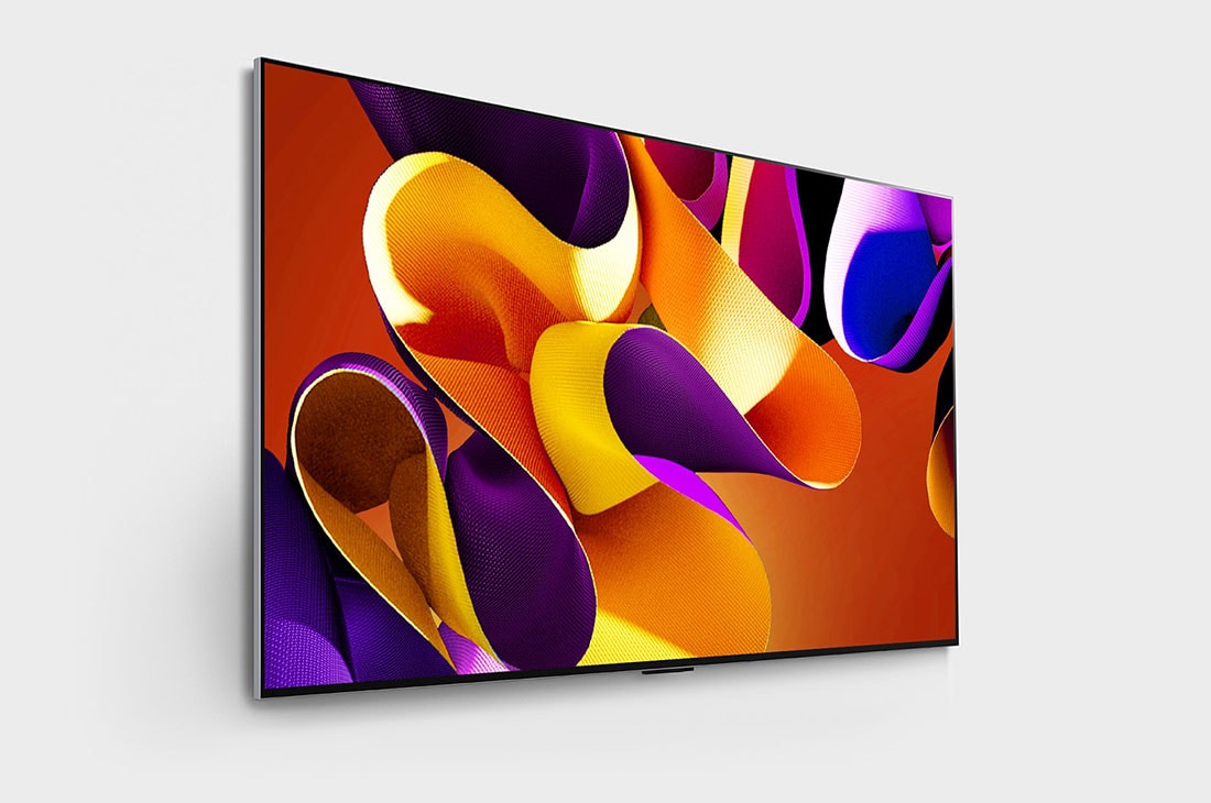 LG 77 Inch LG OLED evo G4 4K Smart TV AI Magic remote Dolby Vision webOS24 2024, Right-facing side view of LG OLED evo TV, OLED G4 on the wall, OLED77G46LA, thumbnail 6