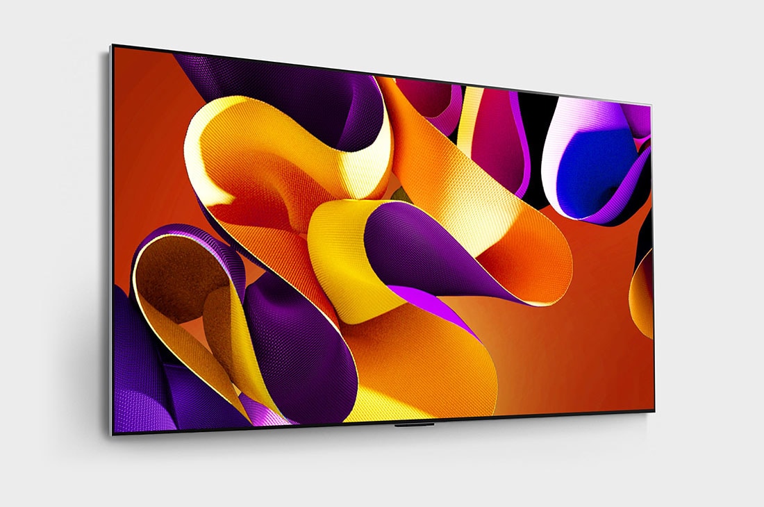 LG 77 Inch LG OLED evo G4 4K Smart TV AI Magic remote Dolby Vision webOS24 2024, Slightly-angled right-facing side view of LG OLED evo TV, OLED G4 on the wall, OLED77G46LA, thumbnail 7