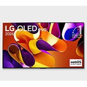 LG 77 Inch LG OLED evo G4 4K Smart TV AI Magic remote Dolby Vision webOS24 2024, Front view with LG OLED evo TV, OLED G4, 11 Years of world number 1 OLED Emblem, and 5-Year Panel Warranty logo on screen, OLED77G46LA, thumbnail 5