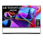 LG SIGNATURE OLED 8K Z3 88 inch Smart TV 2023, Front view with LG OLED 8K evo, 10 Years World No.1 OLED Emblem, and 5-Year Panel Warranty logo on screen., OLED88Z36LA, thumbnail 1