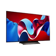 LG 77 Inch LG OLED evo C4 4K Smart TV AI Magic remote Dolby Vision webOS24 2024, Slightly-angled right-facing side view of LG OLED evo TV, OLED C4, OLED77C46LA, thumbnail 10