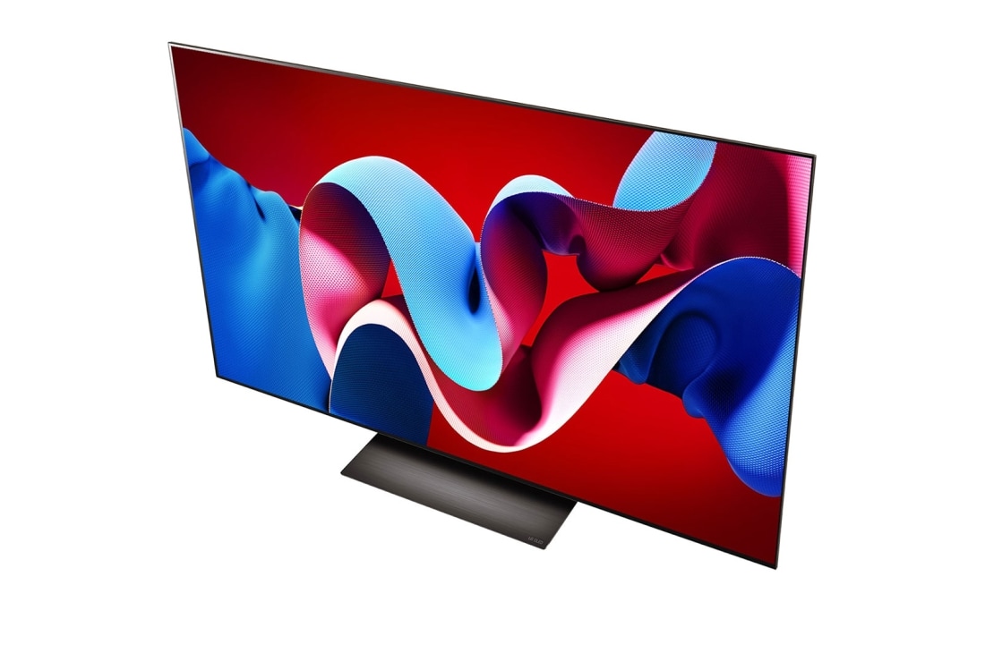LG 77 Inch LG OLED evo C4 4K Smart TV AI Magic remote Dolby Vision webOS24 2024, Angled view of LG OLED evo TV, OLED C4 from above, OLED77C46LA, thumbnail 12