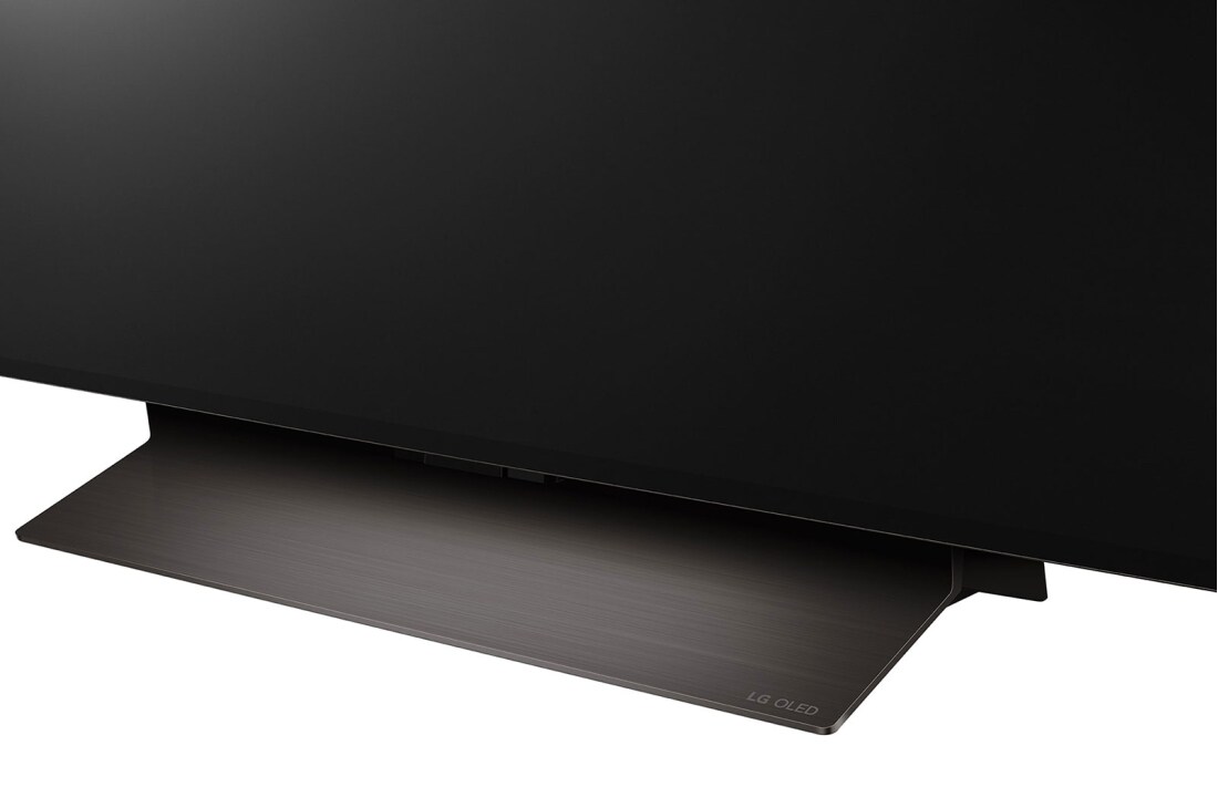 LG 77 Inch LG OLED evo C4 4K Smart TV AI Magic remote Dolby Vision webOS24 2024, Close-up image of LG OLED evo TV, OLED C4 from the base, OLED77C46LA, thumbnail 14