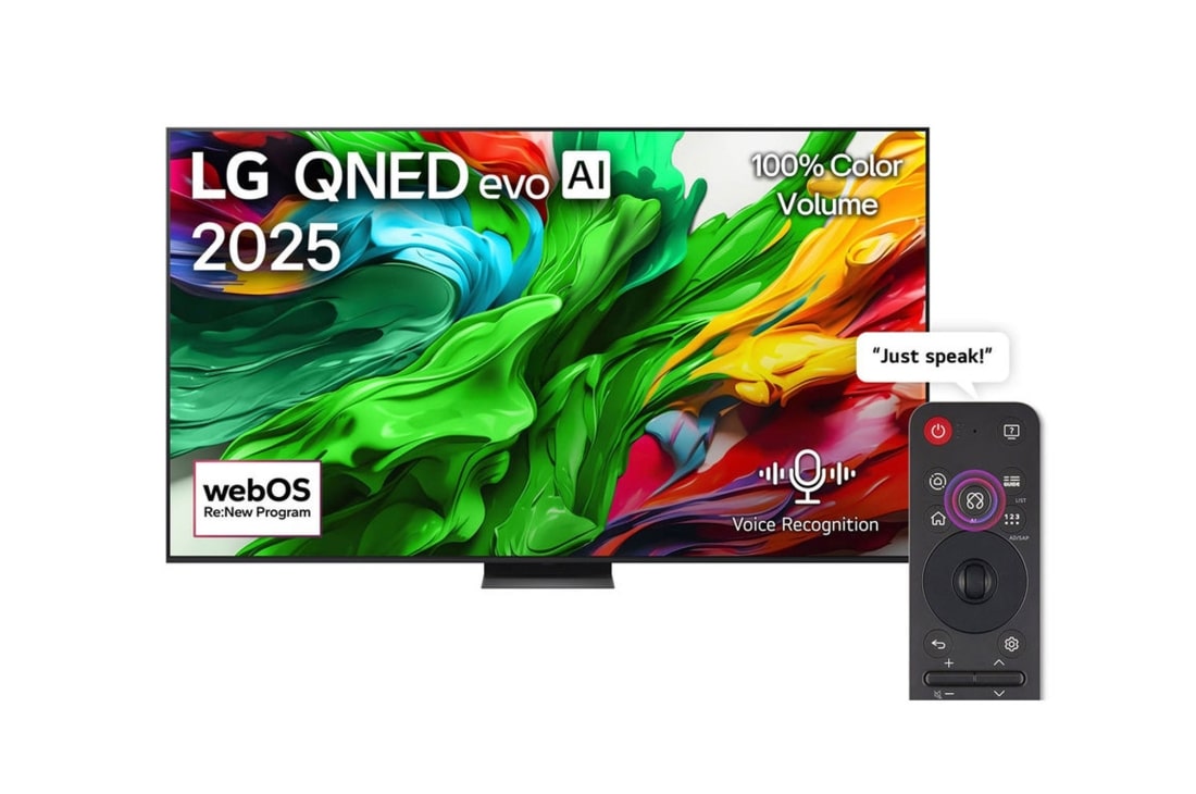 LG 100 inch LG QNED evo AI QNED86 4K 120Hz Smart TV AI Magic remote webOS25 2025, 100QNED86A6