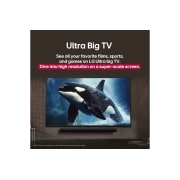 LG 86 inch LG UHD AI UA85 4K Smart TV AI Magic Remote HDR10 webOS25 2025 , LG TV with an impressively large screen mounted on a wall above a LG Soundbar in a modern style living room., 86UA85006LA, thumbnail 8