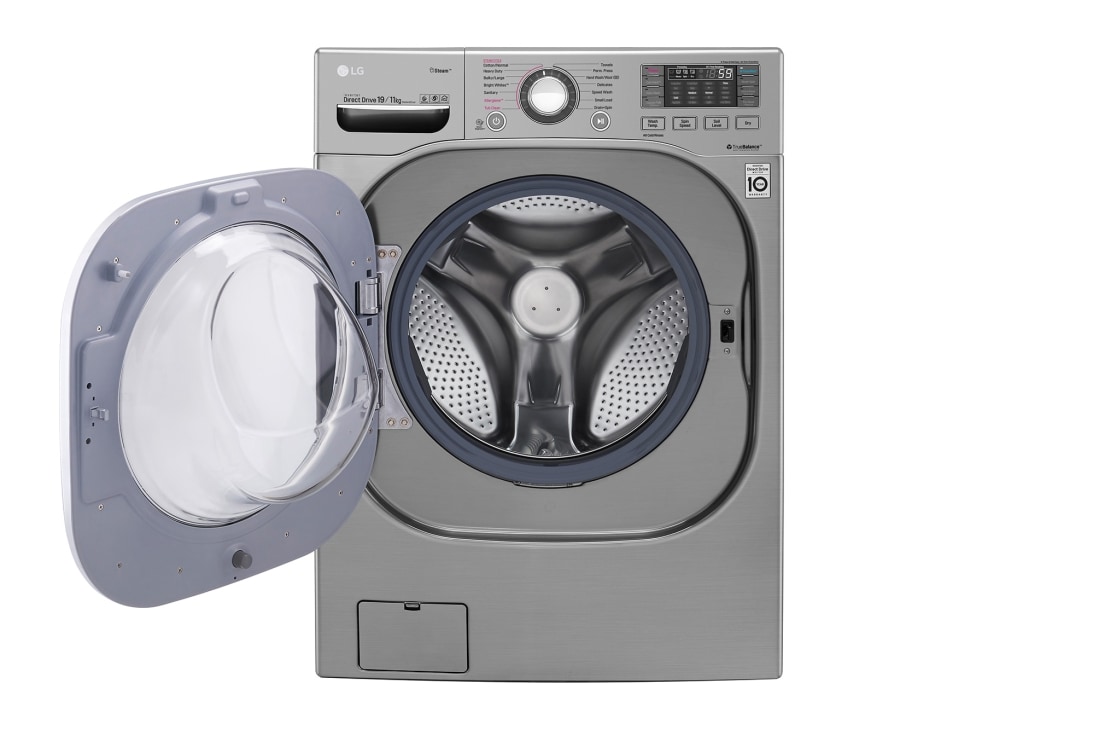 LG Front Load (Wash & Dry)Washing Machine 20/11kg, Silver, Inverter Direct Drive Motor, TurboWash, TrueSteam, Smart ThinQ, F0K1CHK2T2