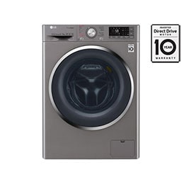 Front Load (Wash & Dry)Washing Machine 9/6kg, Silver, Inverter Direct Drive Motor, TurboWash, TrueSteam, Smart Diagnosis2