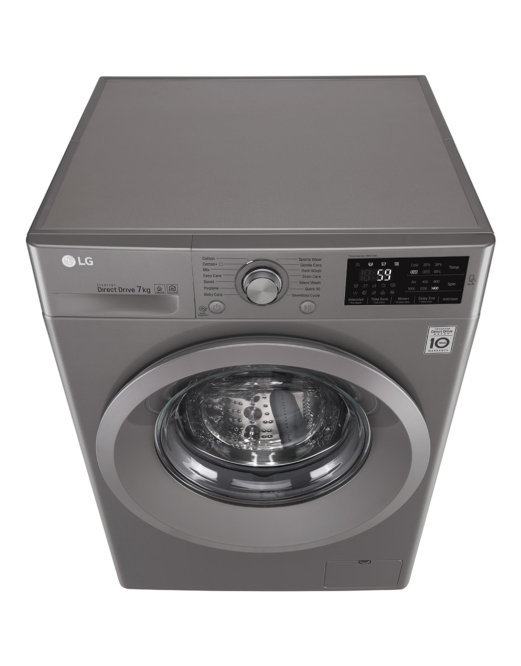 LG Front Load (Wash Only) Washing Machine 7kg, Silver, Inverter Direct