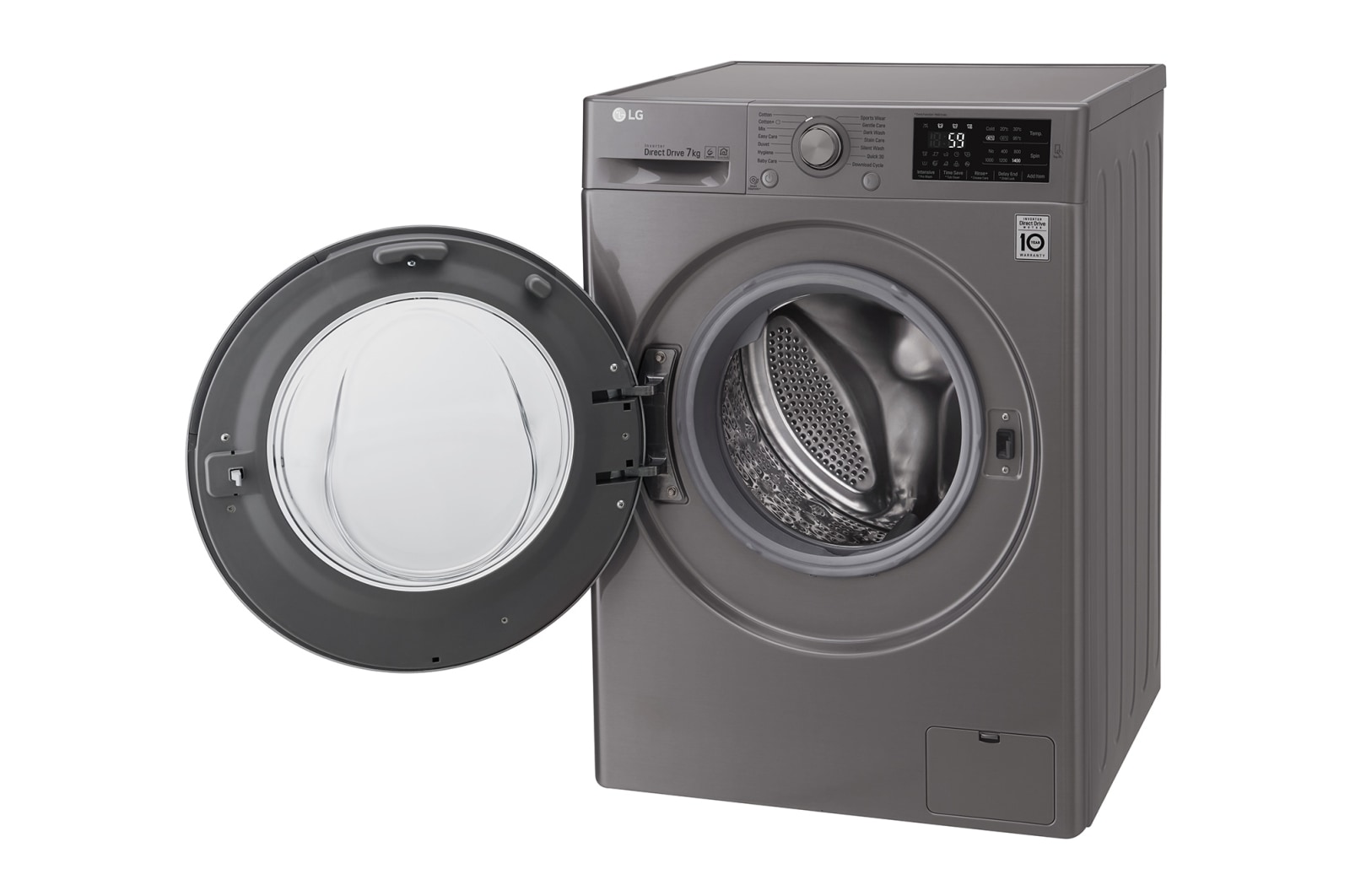 LG Front Load (Wash Only) Washing Machine 7kg, Silver, Inverter Direct