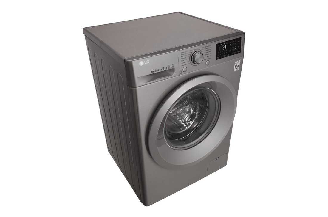 LG Front Load (Wash Only) Washing Machine 8kg, Silver, Inverter Direct Drive Motor, 6 Motion DD, Smart Diagnosis, F2J5TNP7S, thumbnail 8