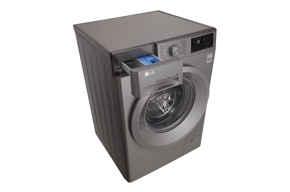 LG Front Load (Wash Only) Washing Machine 8kg, Silver, Inverter Direct Drive Motor, 6 Motion DD, Smart Diagnosis, F2J5TNP7S, thumbnail 9
