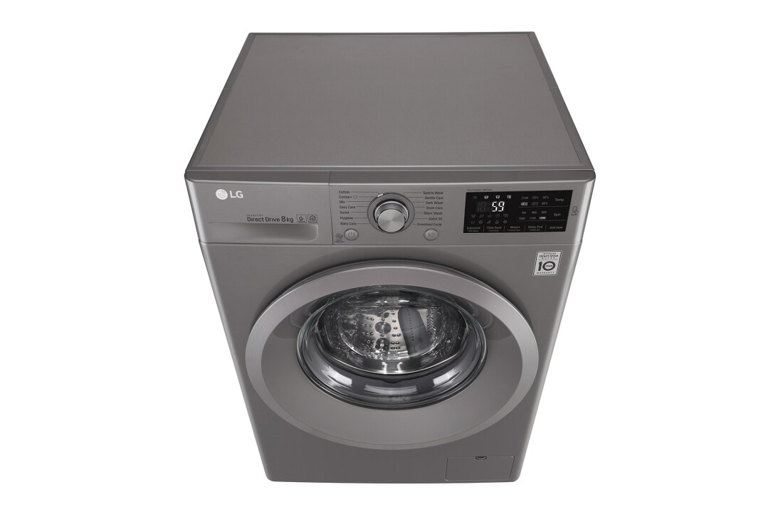 LG Front Load (Wash Only) Washing Machine 8kg, Silver, Inverter Direct Drive Motor, 6 Motion DD, Smart Diagnosis, F2J5TNP7S, thumbnail 10
