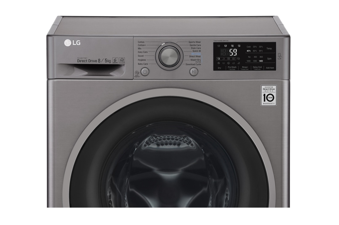 LG Front Load (Wash & Dry) Washine Machine 8/5kg, Silver, Inverter Direct  Drive Motor, TurboWash, TrueSteam, Smart Diagnosis | LG Africa