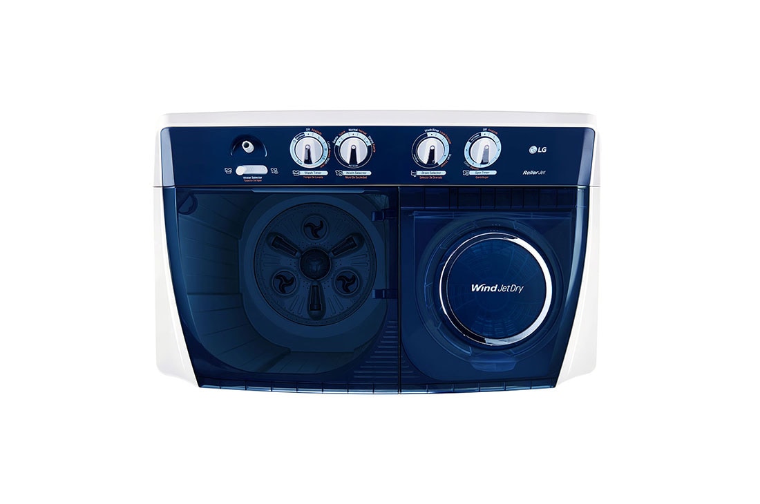 LG 13KG Twin Tub Washer, Roller Jet, 3 Wash Programs, Lint Filter, P1461RWPL - Top view vertical, P1461RWPL, thumbnail 8