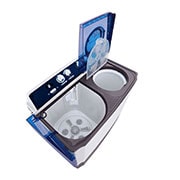 LG 13KG Twin Tub Washer, Roller Jet, 3 Wash Programs, Lint Filter, P1461RWPL - 30 Degree view open, P1461RWPL, thumbnail 4