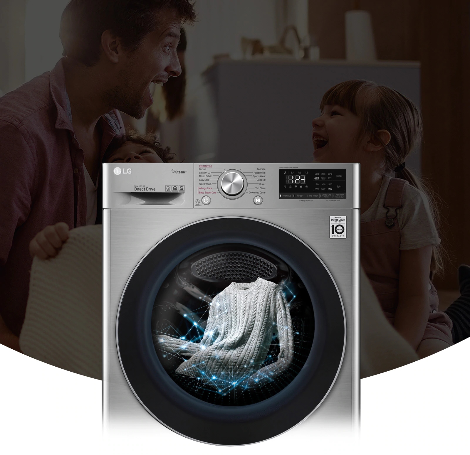 LG F2V5PYP2T Intelligent Care with 18% More Fabric Protection