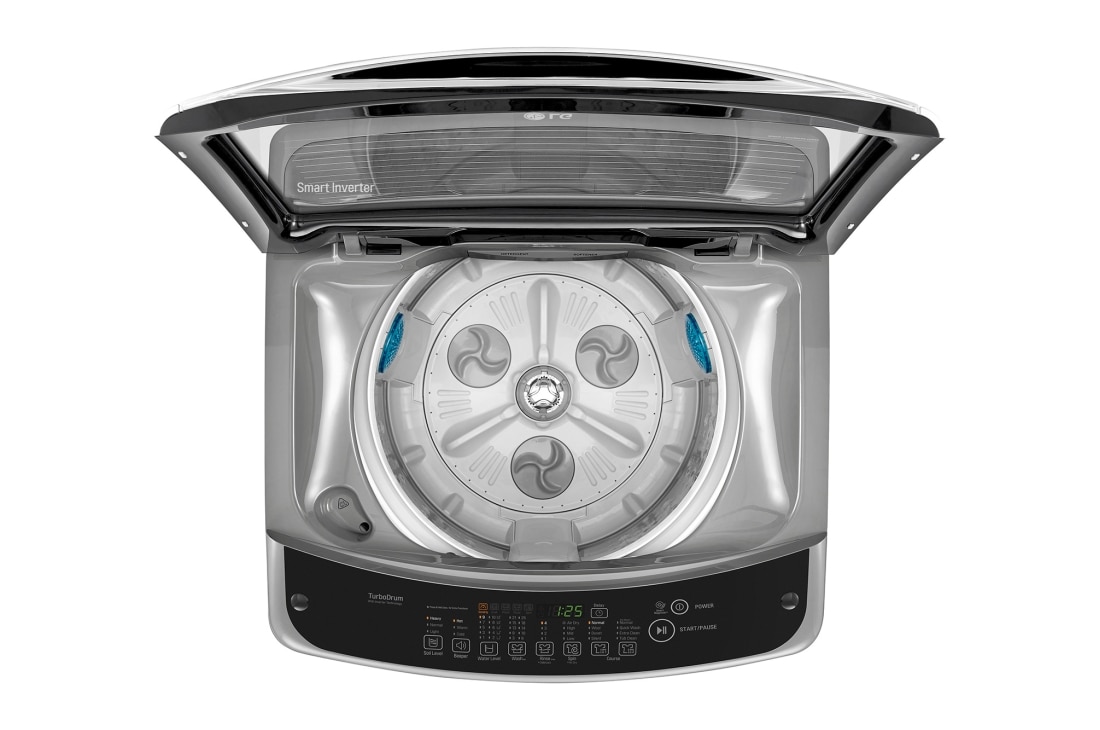LG 16KG Top Load Washing Machine with Smart Inverter Control, top open view, T1666NEHT2B, thumbnail 4