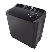 LG Twin Tub Washing Machine 15KG Wind Jet Dry, Roller Jet, 3 Wash Programs, Black Color, Right perspective view, P1561RWNT, thumbnail 10