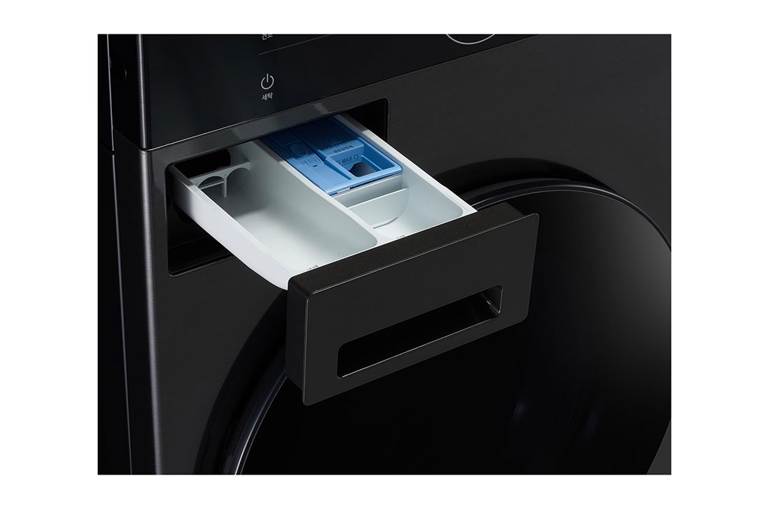 LG 13/10kg LG WashTower™ with Centre Control™, Black Steel color, Detergent drawer open view, WT1310RH, thumbnail 10