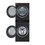LG 13/10kg LG WashTower™ with Centre Control™, Black Steel color, Front all door open, WT1310RH, thumbnail 7
