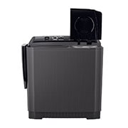 LG Twin Tub Washing Machine 18KG Wind Jet Dry, Roller Jet, 3 Wash Programs, Black Color, Front view single door open , P1861RWNT, thumbnail 2