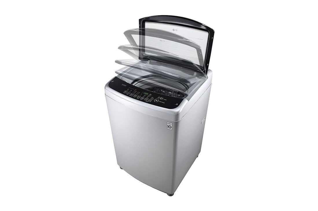 LG 13kg Smart Inverter Top Load Washing Machine, Top Perspective Open View, T1385NEHTG, thumbnail 7
