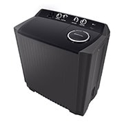 LG 18Kg Semi Automatic Twin Tub, Washing Machine, Roller Jet Pulsator + Soak, Middle Black, right perspective , P1861RWN9T, thumbnail 10