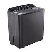 LG 18Kg Semi Automatic Twin Tub, Washing Machine, Roller Jet Pulsator + Soak, Middle Black, left side, P1861RWN9T, thumbnail 8