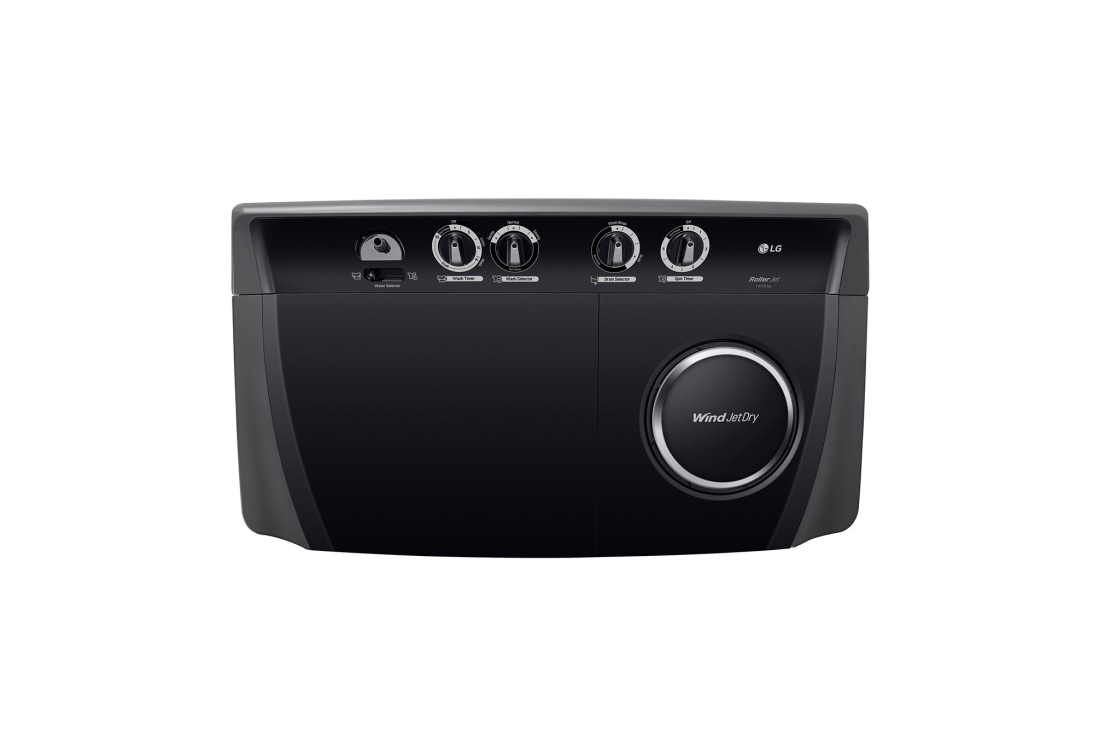 LG 18Kg Semi Automatic Twin Tub, Washing Machine, Roller Jet Pulsator + Soak, Middle Black, display, P1861RWN9T, thumbnail 3
