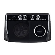 LG 7Kg Semi Automatic Twin Tub Washing Machine, Roller Jet Pulsator + Soak, Full Black, display, P861RON9T, thumbnail 3