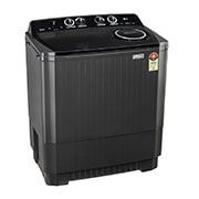 LG 7Kg Semi Automatic Twin Tub Washing Machine, Roller Jet Pulsator + Soak, Full Black, left side, P861RON9T, thumbnail 5