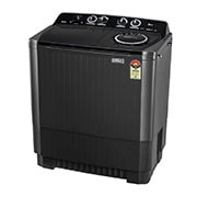 LG 7Kg Semi Automatic Twin Tub Washing Machine, Roller Jet Pulsator + Soak, Full Black, right side, P861RON9T, thumbnail 7