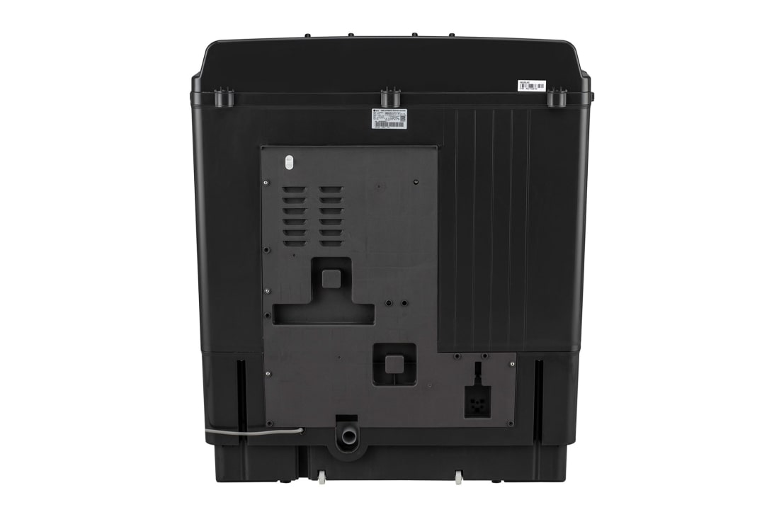 LG 7Kg Semi Automatic Twin Tub Washing Machine, Roller Jet Pulsator + Soak, Full Black, back, P861RON9T, thumbnail 10