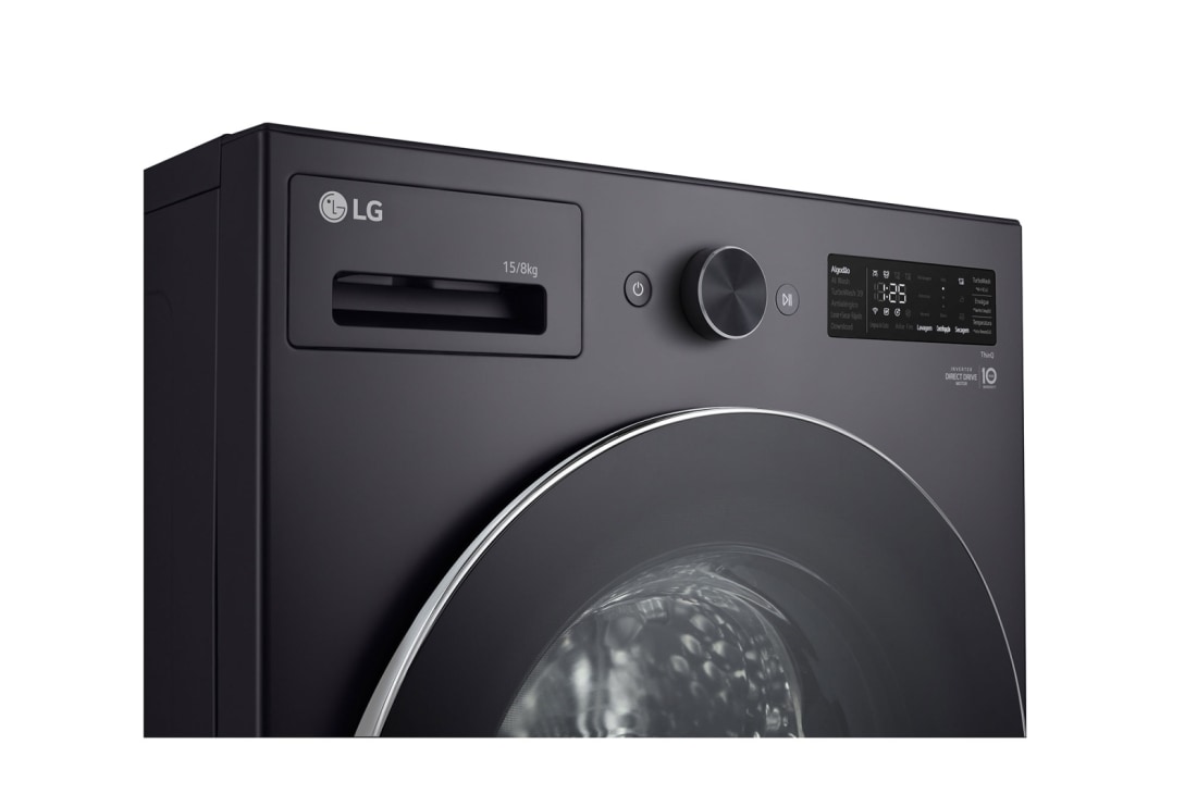 LG Washer Dryer Combo 15/8kg, Direct Drive Motor, Smart Diagnosis, Essence Graphite Color, KnobWindowDisplayDetail1, F0Z6DRP249, thumbnail 3