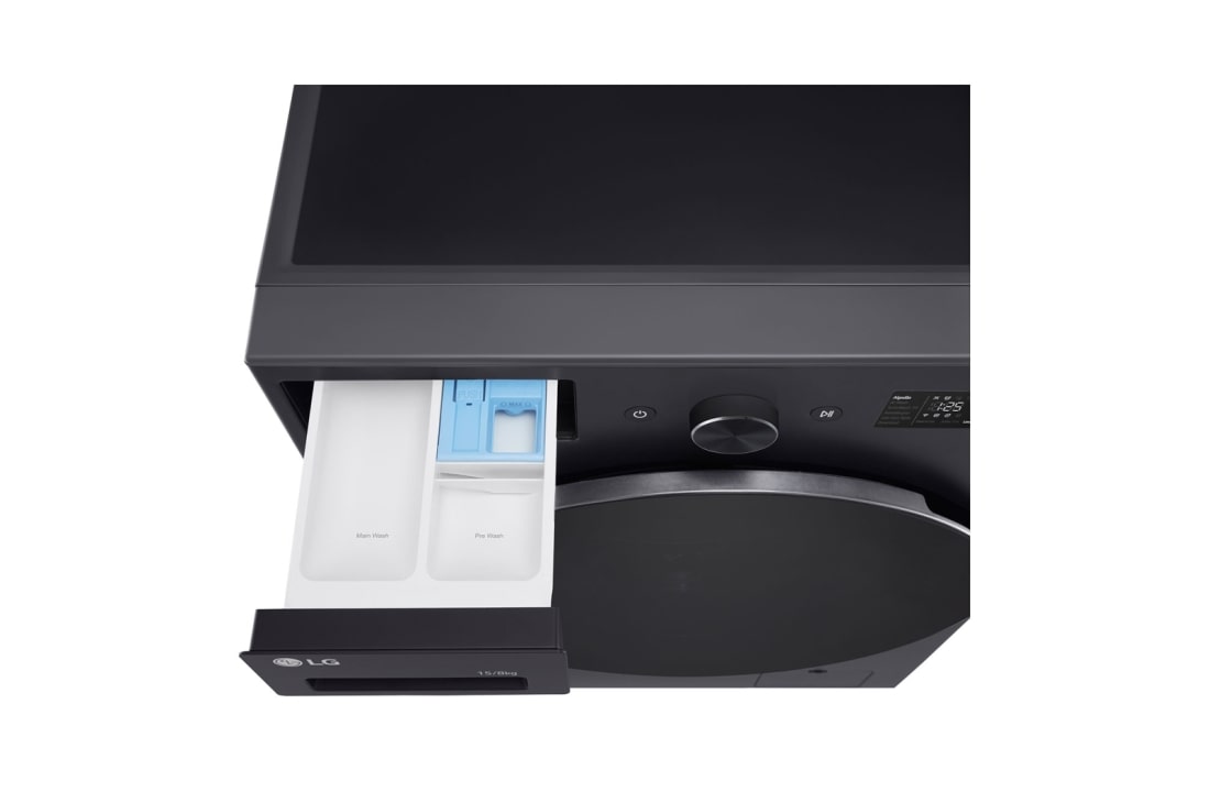 LG Washer Dryer Combo 15/8kg, Direct Drive Motor, Smart Diagnosis, Essence Graphite Color, TopDrawerOpen, F0Z6DRP249, thumbnail 7